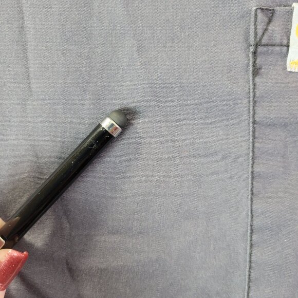 Code Happy Womens M Scrub Top Gray Short Sleeve Pockets Workwear Nursing Medical - Picture 5 of 13